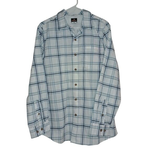 Ridgecut Other - Ridgecut Toughwear Men’s Plaid Button-Down Shirt – Blue & White – Size Medium